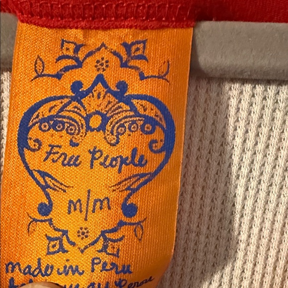 Free People Red and Black Patterned Long Sleeve Top - Picture 2 of 10